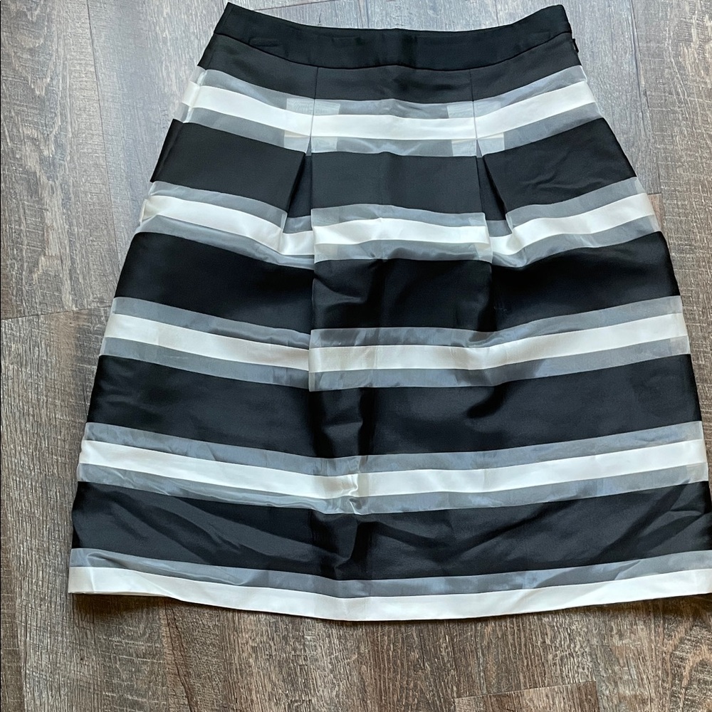 Talbots Black and White A-Line Skirt